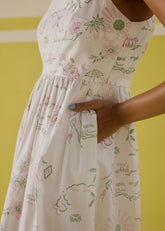 A Model Wearing Multicolor Organic Cotton Sweet Sunshine Organic Cotton Maxi Dress , curated by Only Ethikal